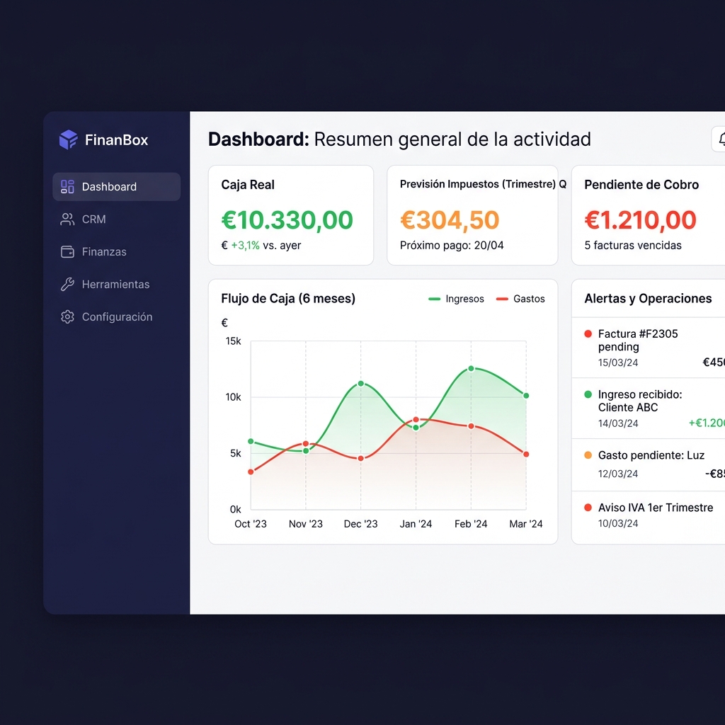 Programa de Gestión para Pymes FinanBox - Panel de control y analítica